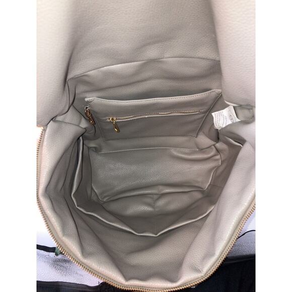 FAWN EXTRA GRAY PU LEATHER SHOULDER TOTE / BACKPACK ASIS - Picture 11 of 16
